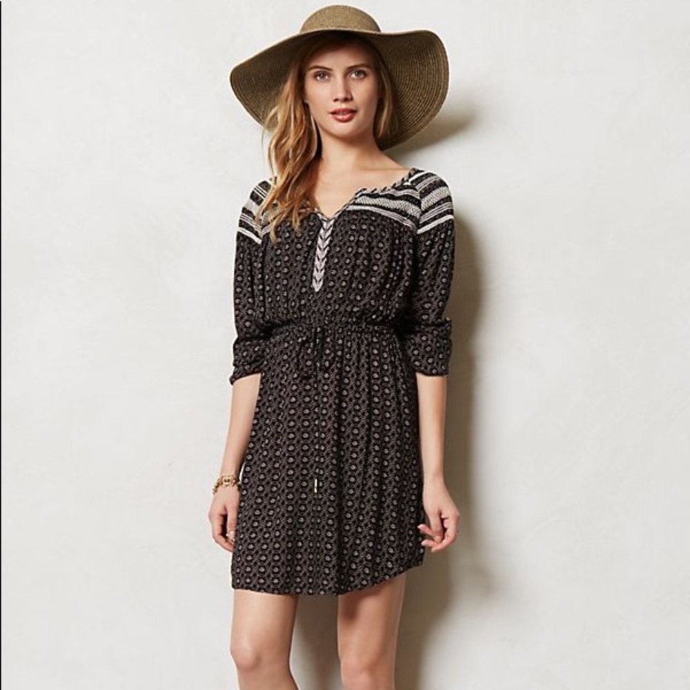 Firm Holding Horses Peasant Embroidered Dress